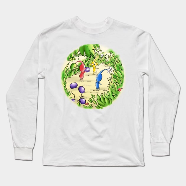 The Curious Pikmin Long Sleeve T-Shirt by aliyahart